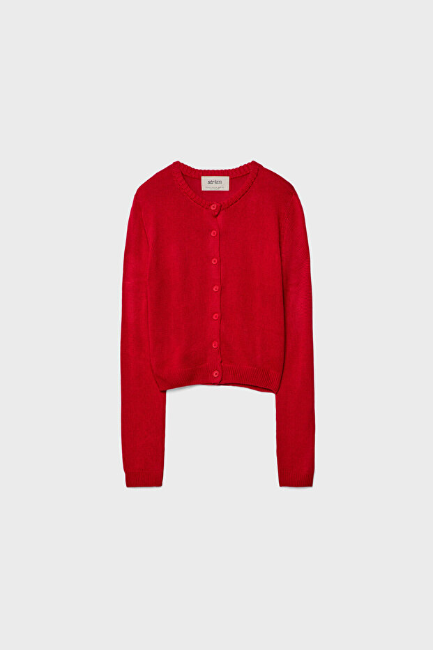 Düğmeli triko hırka - 5