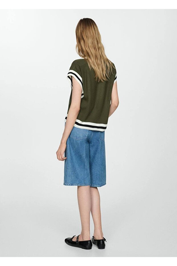 Kontrast V yakalı yelek - 4