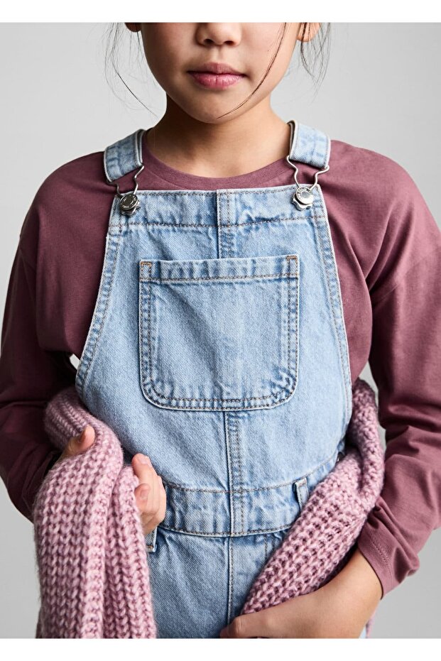 Uzun denim tulum - 5