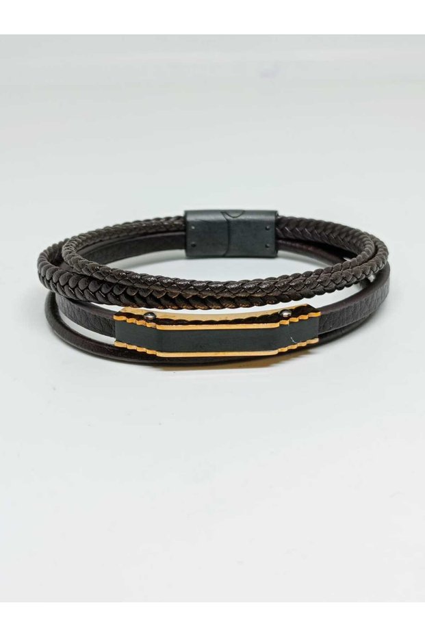 Men's Vegan Surgical Steel Bracelet, Multi Braided Modern Design 20 cm No 15