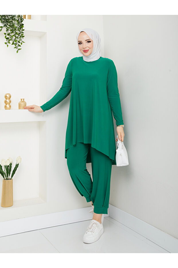 En Güzel Renkleriyle Sandy Şalvar Detaylı Pantolonlu Takımım - 8