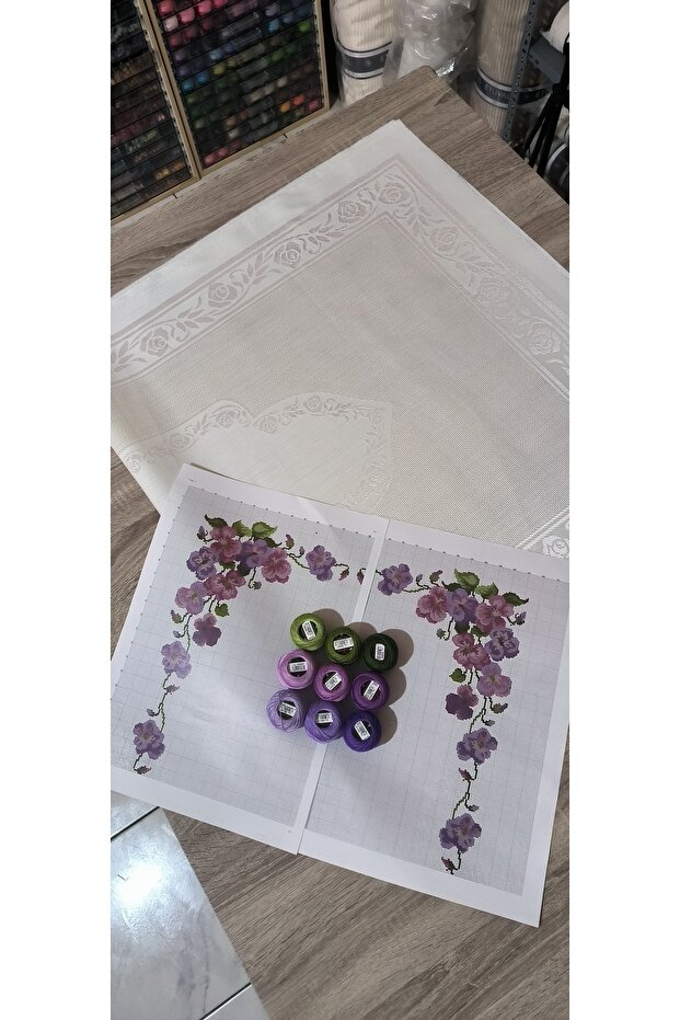 Seccade işleme kiti/ mor ve mürdüm menekşeler modeli - 2