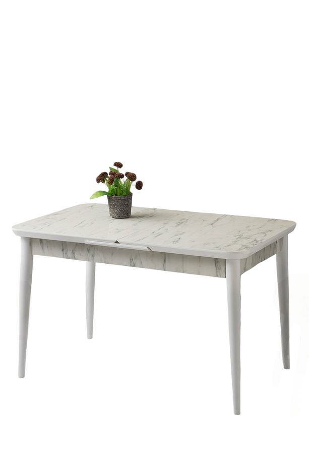 Kelebek Tekno Marmo Desen Highgloss Açılır 130X80 Masa (Açılımış Ölçüsü 167X80) - 1