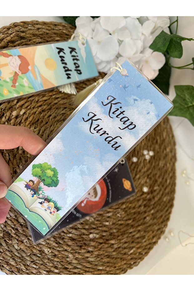 3 قطع من علامات الكتب على شكل دودة الكتب - 3