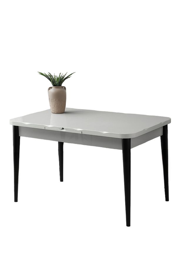 Kelebek Kütük Açık Gri Renk Highgloss Açılır 130X80 Masa (Açılımış Ölçüsü 167X80) - 1