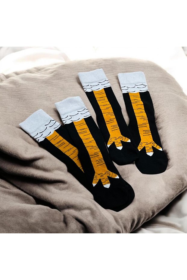 2 Pairs of Chicken Feet Patterned Socks, Pack of 2
