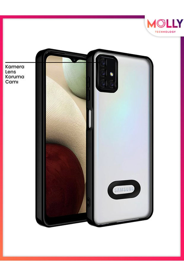 Lou Laser Transparent Silicone Case with Black Lens Protector on the Edges for Samsung Galaxy A51