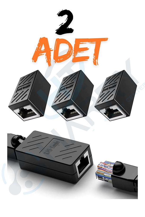 2 Adet Rj45 Dişi Dişi Cat5/cat6/7/8 Ethernet Lan Ağı Birleştirici Ara Aparatı - 1