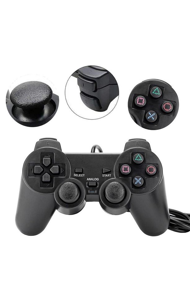 İkili Tek Usb Kablolu Çift Motor Titreşimli Joystick Gamepad Oyun Kolu Konsolu Bilgisayar Laptop - 2