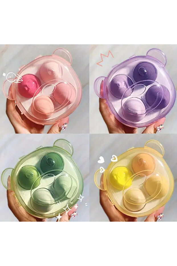Set of 4 Makeup Sponges with Panda Pattern