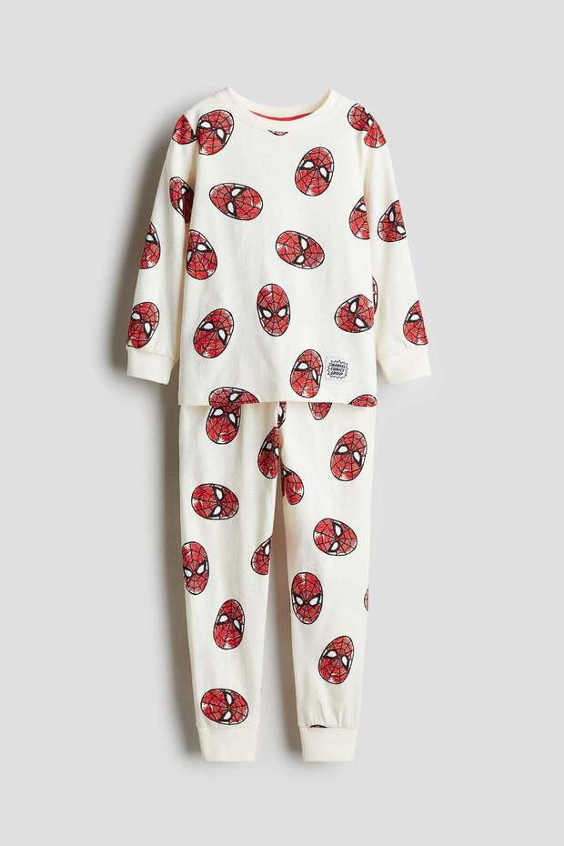 Printed cotton jersey pyjamas