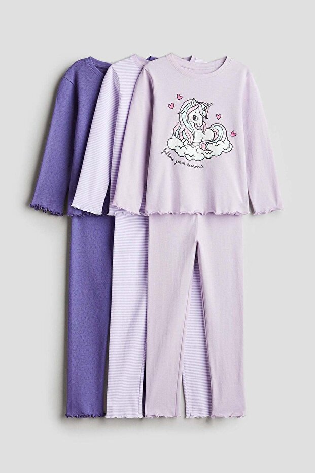 3-pack cotton pyjamas