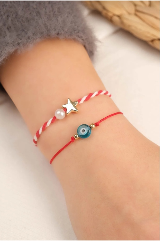 Marteni̇çka Lucky Bracelet, Marteni̇çka with Star, Marteni̇çka with Evil Eye Beads