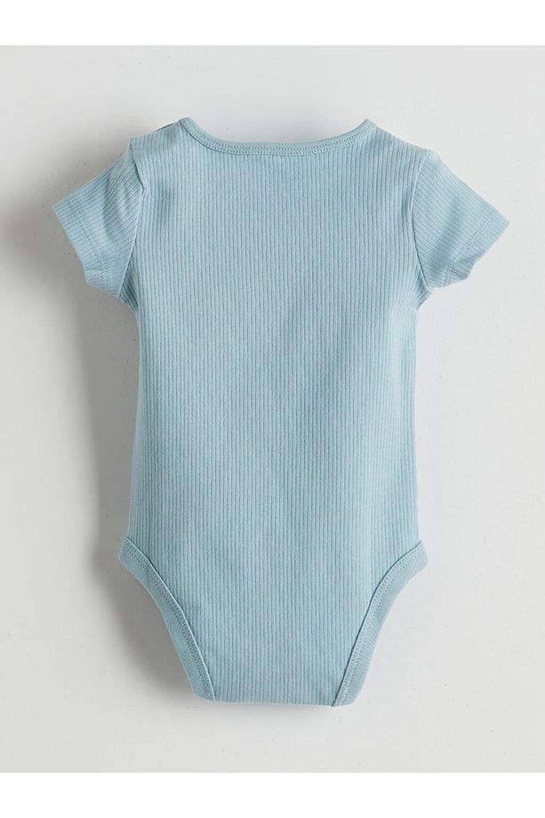 LCW baby Ekru Bisiklet Yaka Erkek Bebek Çıtçıtlı Body 2'li - 3