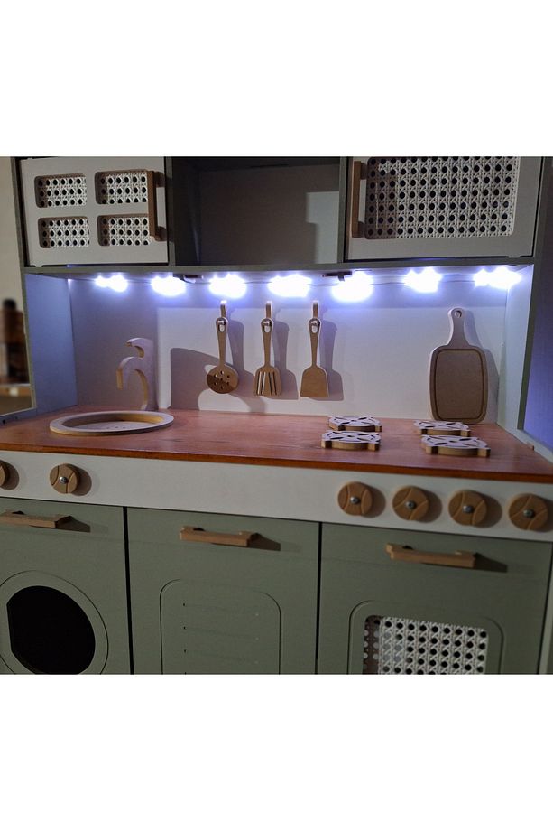 Ahşap Rüya Mutfak 12 Parça Servis Setli Ve Led Hediyeli - 6