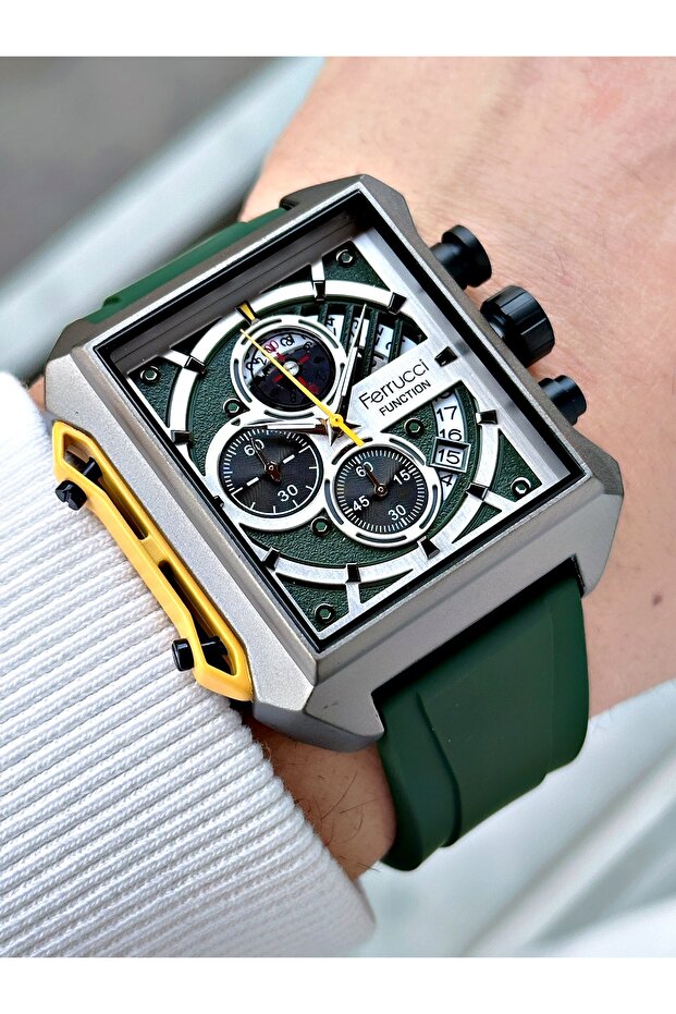 Function Function 3 ATM Waterproof Silicone Cord Men's Wristwatch