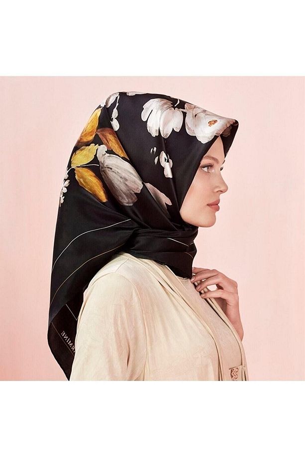 Özel Nostalji Serisi Twill İpek Eşarp Modelleri 8128D-09 - 1