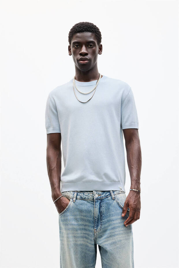 Kısa kollu triko t-shirt - 1