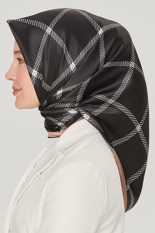 Nostalji %100 İPEK Twill Eşarp 8564D-01 - 3