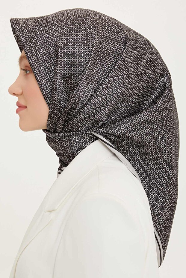 Nostalji Serisi Twill İpek Eşarp 8733D-12 - 4