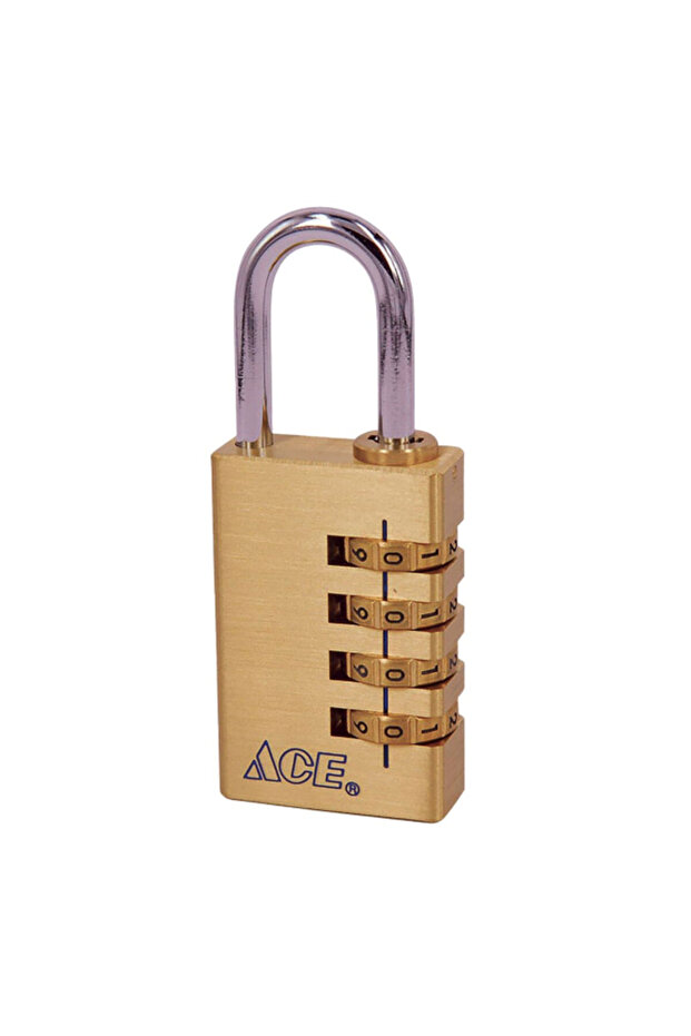 2-Piece 4-Dial Resettable Solid Brass Combination Padlock - 1