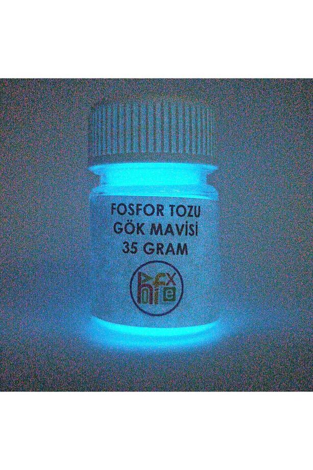 FOSFOR TOZU GÖK MAVİSİ KARANLIKTA PARLAYAN EPOKSİ REÇİNE VE SANATSAL FOSFOR 35 GR - 2
