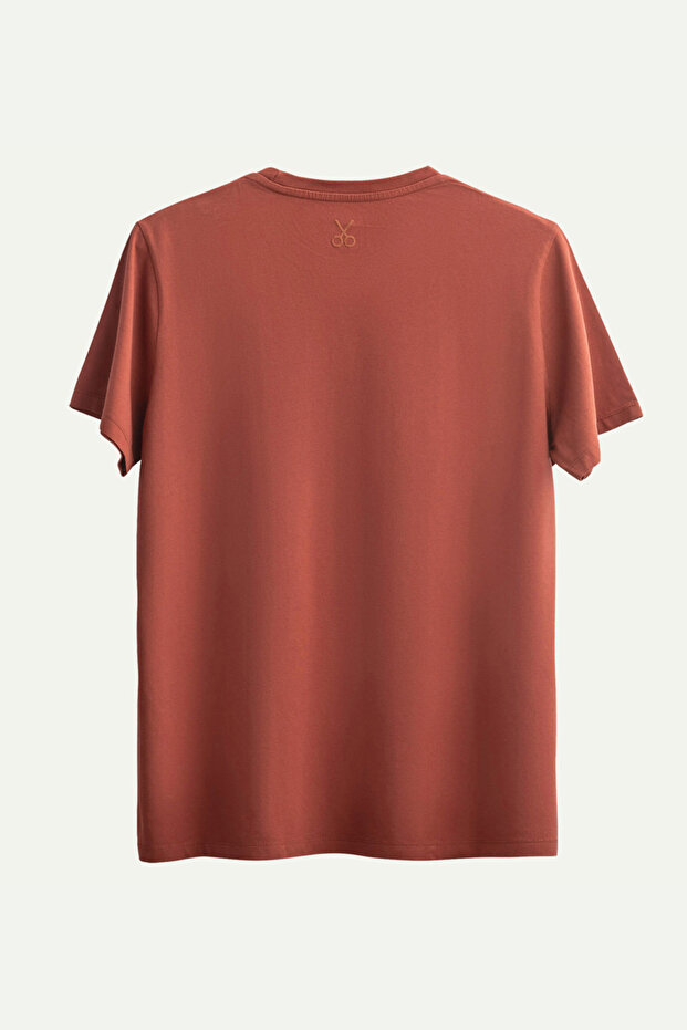 Unisex Regular Fit Basic T-Shirt - Brick - 2
