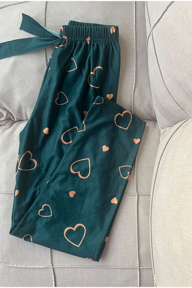 Kalp Desenli Pijama Altı - 1