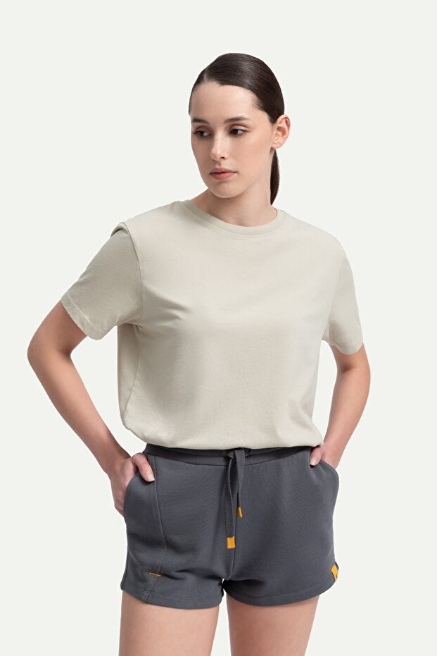 Unisex Regular Fit Basic T-Shirt - Bone - 5