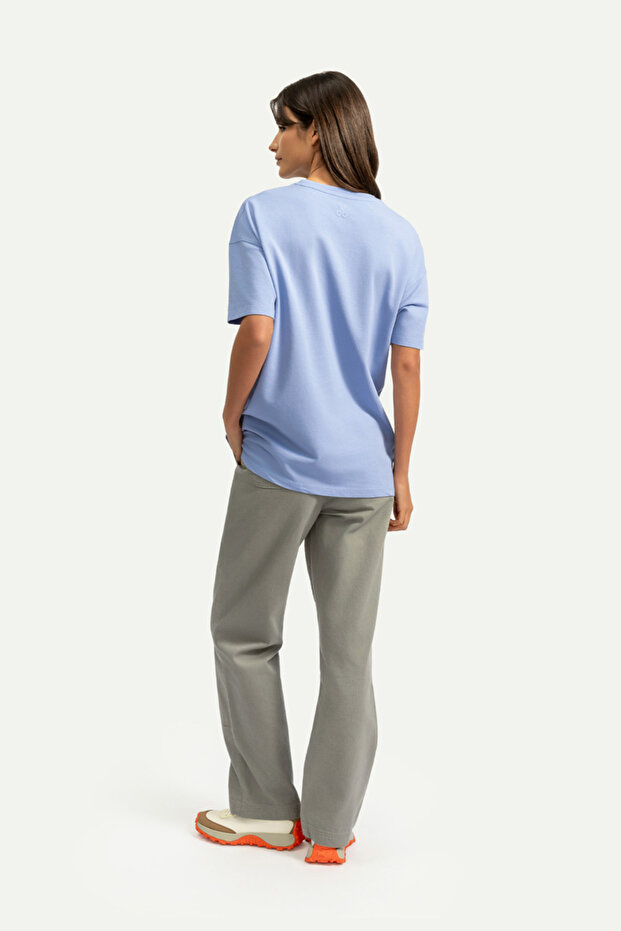 Erkek Oversize/ Relax Fit Basic T-Shirt - Jellyfish - 8