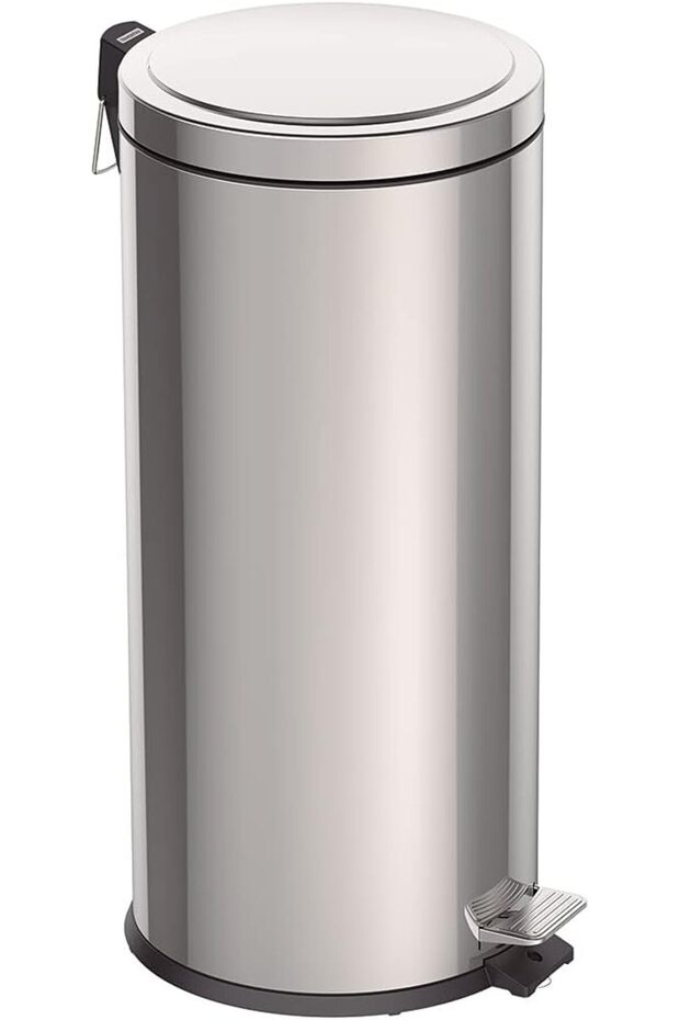 Since 1911, Made In Brazil - 30l Stainless Steel Pedal Trash Bin With A Removable Internal Bucket