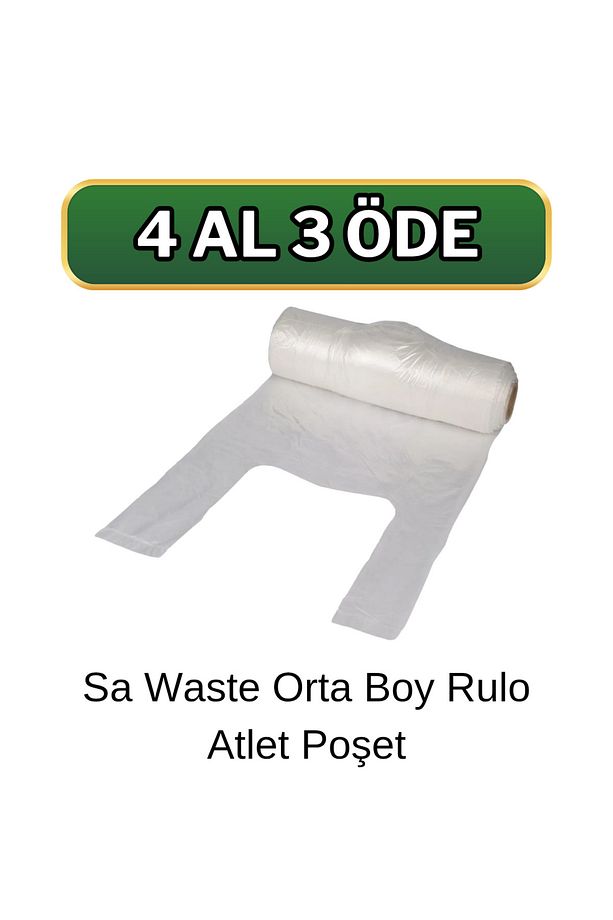 Sa Waste Orta Boy Rulo Atlet Poşet 150'li - 1