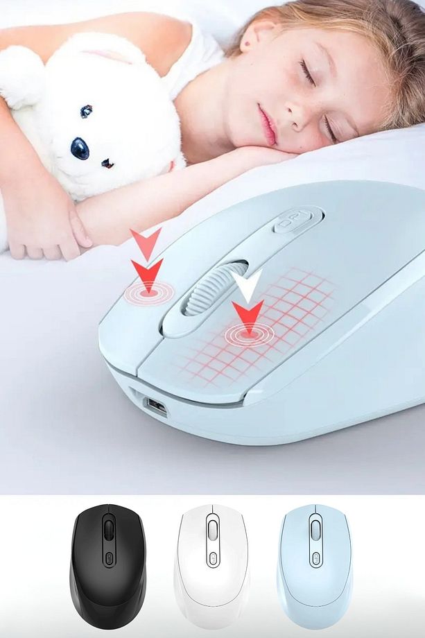 AP-332 2in1 Bluetooth ve 2.4GHz Şarjlı Type-C Girişli Siyah Bluetooth Kablosuz Mouse - 5