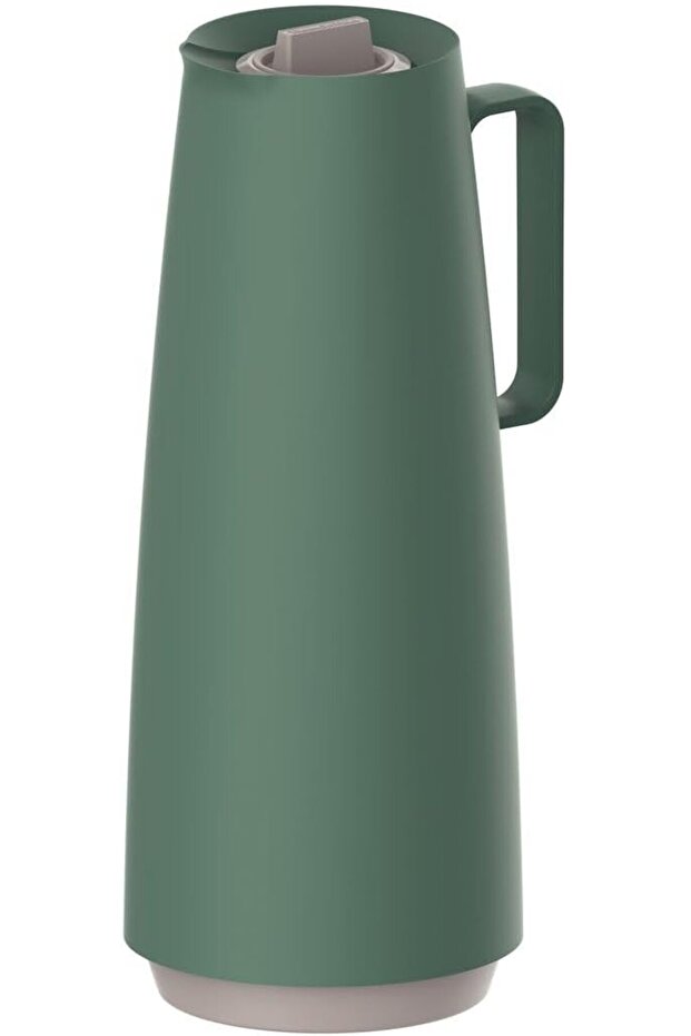 Since 1911, Made In Brazil - Exata Green Plastic Thermal Flask With 1 Liter Glass Liner