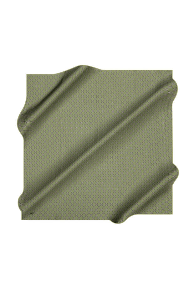 شعار منقوشة الحرير كريب وشاح الساتان - 1