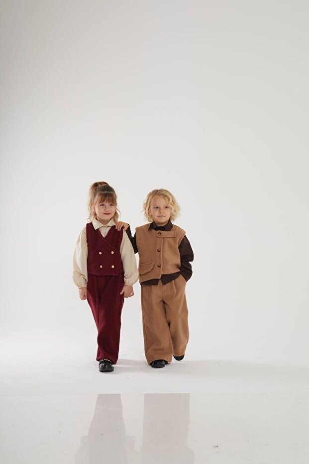 بدلة صدرية للأولاد مكونة من 3 قطع - 3