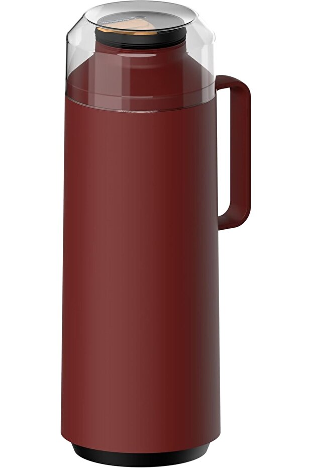 Since 1911, Made In Brazil - Exata Red Beverage Dispenser With 1l Glass Liner And Plastic Lid