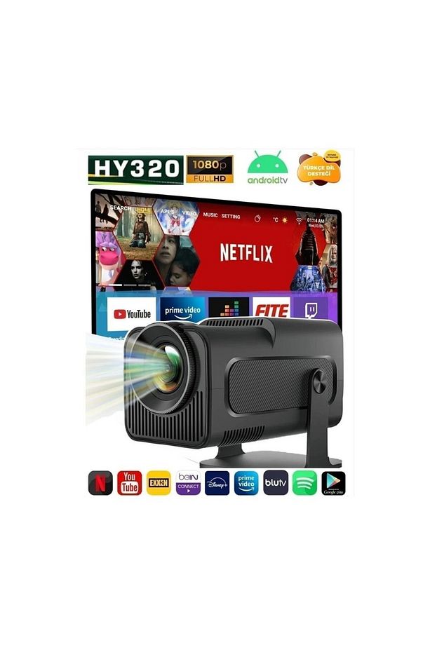 HY320 Mini 4K LED Wifi+Android Işletim Sistemli Taşınabilir Akıllı Projeksiyon - 5