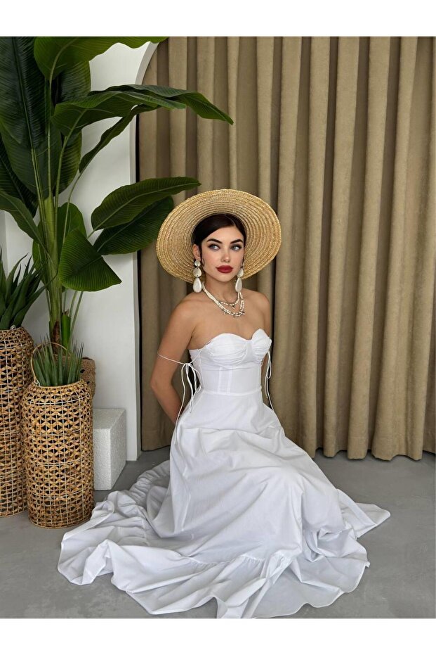 Poplin Kiloş Uzun Elbise - 7