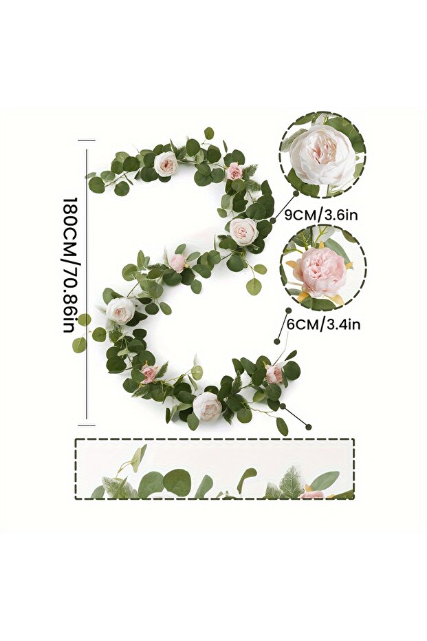 Light pink Artificial Peony Rose Vine, Wedding Party Decoration Artificial Flowers, Green Wall Hangi