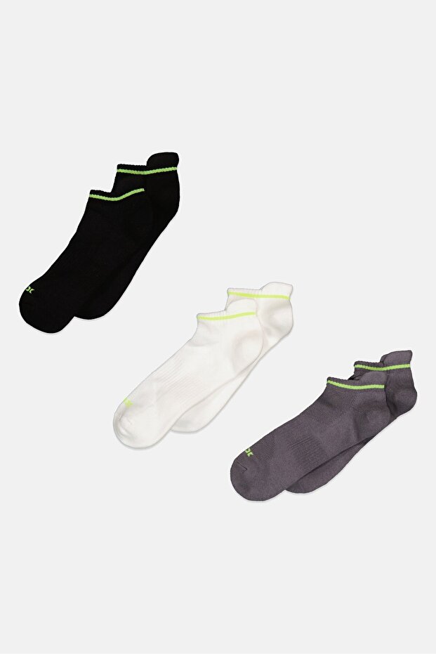 جوارب رجالية بطول الكاحل، 3 أزواج، لون أسود - 1