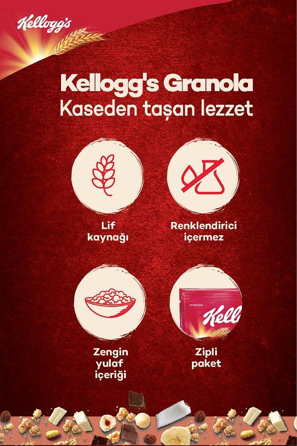 Çikolata Parçacıklı Ve Fındıklı Granola 250 gr X 6 Adet, %44 Yulaf, Lif Kaynağı, Kahvaltılık Gevrek - 4