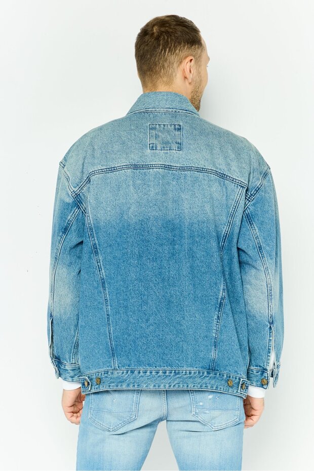 جاكيت جينز رجالي مغسول، أزرق - 3