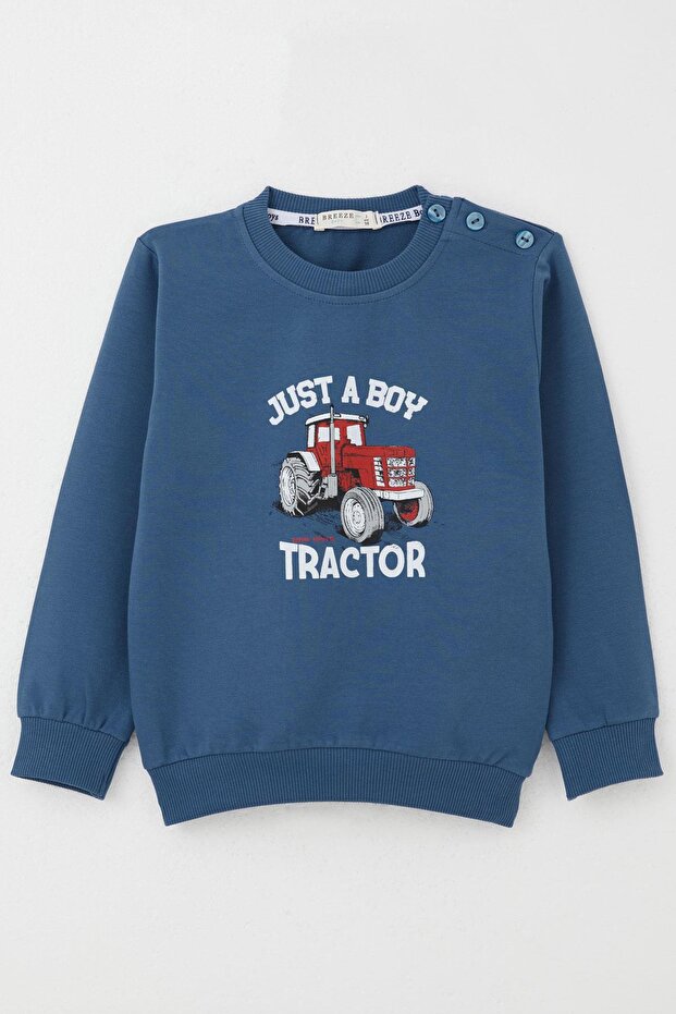 Boy's Sweatshirt Lightning of the Farm 1.5-5 Years Old, Indigo