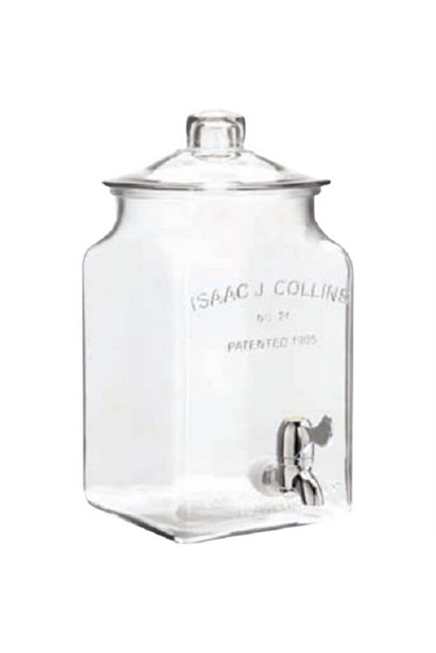 موزع مشروبات حاصل على براءة اختراع من Isaac J Collins مع صنبور شفاف سعة 1.5 جالون