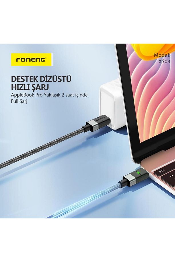 Xs03 60w Type-c Den Type-c Ye Şarj Ve Data Kablosu Ip Örgülü - 2