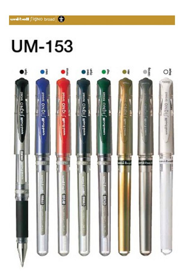 İmza Kalemi 1 Adet Uniball Signo Broad 1.0 mm Roller Pilot Kalem Um-153 Yaldızlı Davetiye Kalemi Uçl - 3
