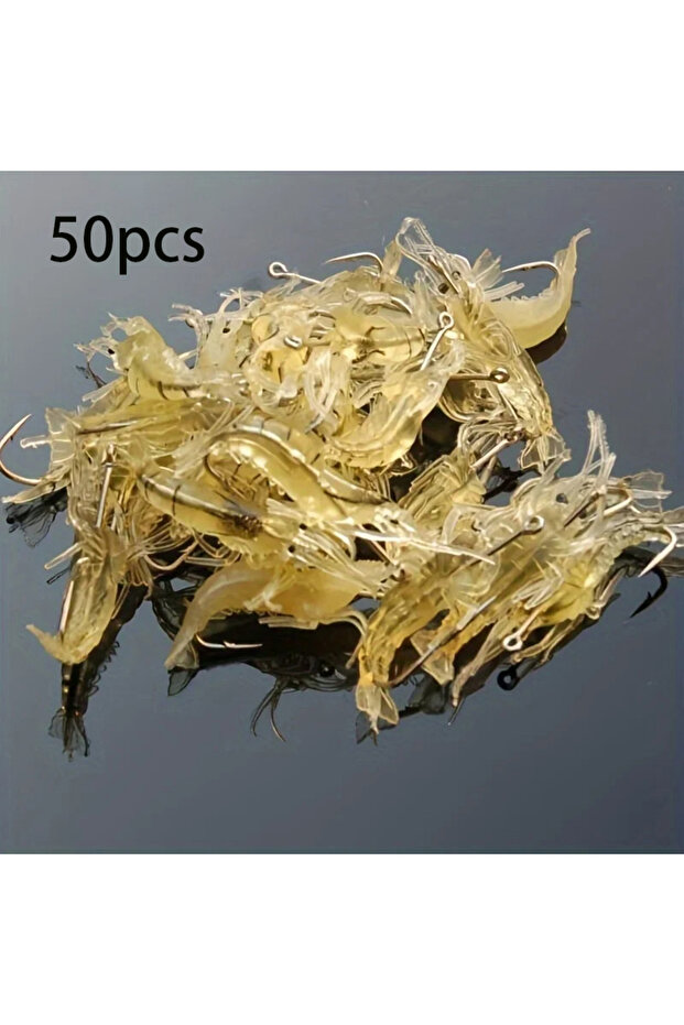 A 50pcs 5/10/20pcs Goture Shrimp Lures Soft Shrimp Fishing Lures For Freshwater Saltwater Luminous S