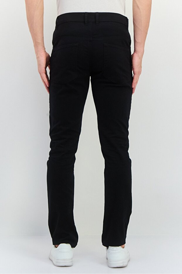 بنطال تشينو مطاطي للرجال، أسود - 3