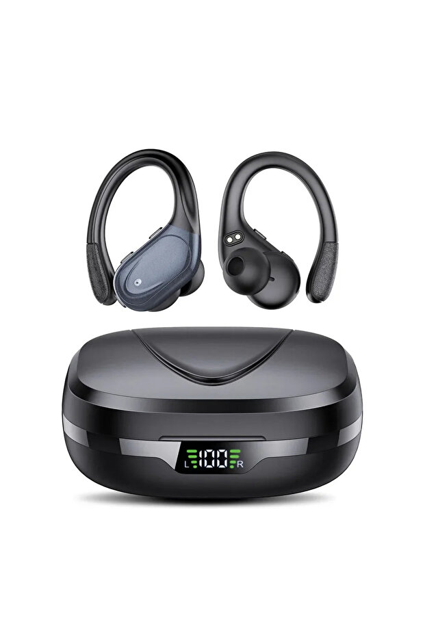 black Sport Wireless Headphone TWS Wireless Earphones Bluetooth 5.3 Earbuds with ENC Noise Cancellat